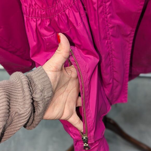 Vintage Women's Pink Fuchsia Retro Fit & Flare Windbreaker Jacket Coat - Picture 6 of 10